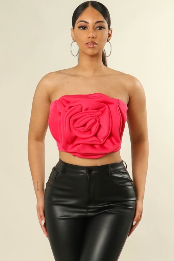 Scuba Flower Strapless Top