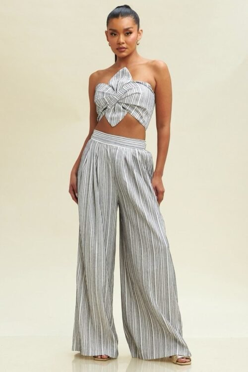 Queen Harper Pant in Black White Stripe