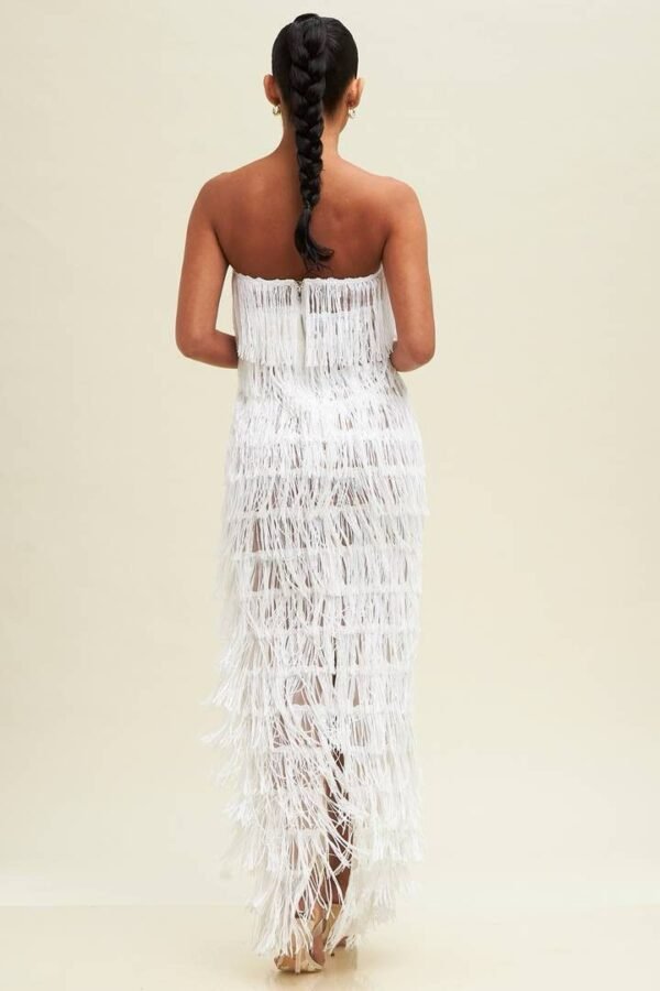 SEQUIN FRINGE MAXI DRESS