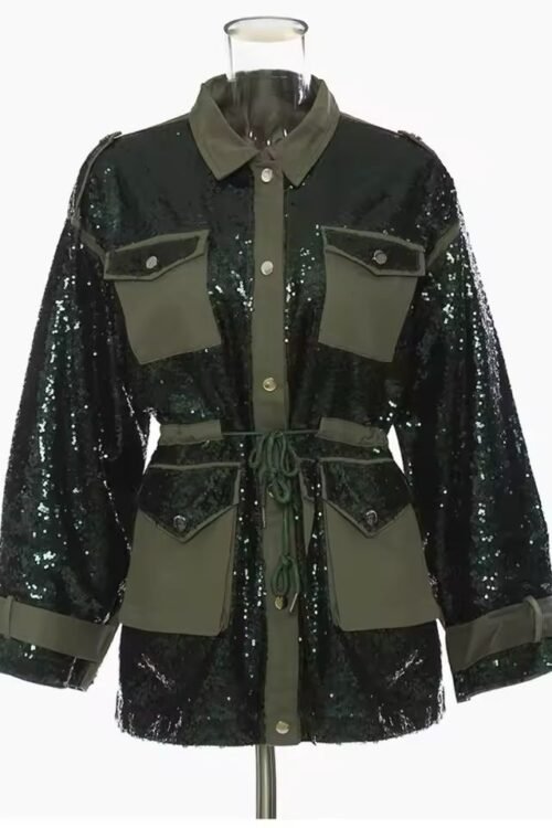 Sequins Cargo Jacket