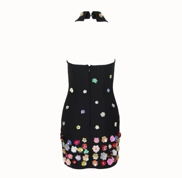 Rhinestone Halter Bandage Mini Dress