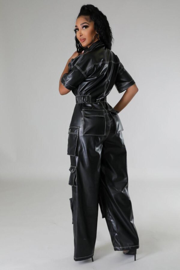 Cargo Leather Jumpsuit