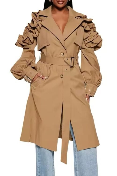 Ruffle Trench Coat