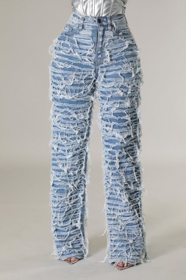 Distressed High Waist Denim