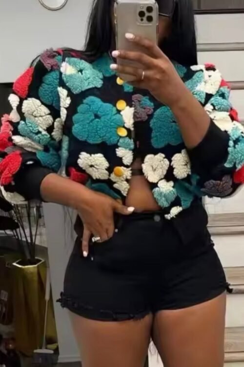 Flower 3D Bomber Jacket