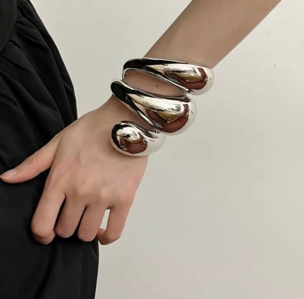 Geometric Spiral Metal Bracelet