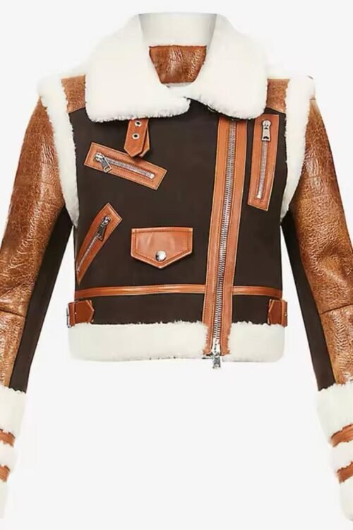 Leather Lamb Fur Crop Jacket