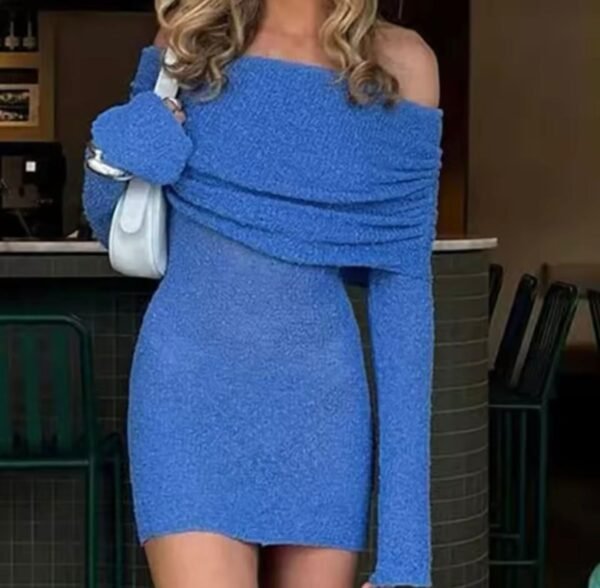 Off Shoulder Mini Knit Dress