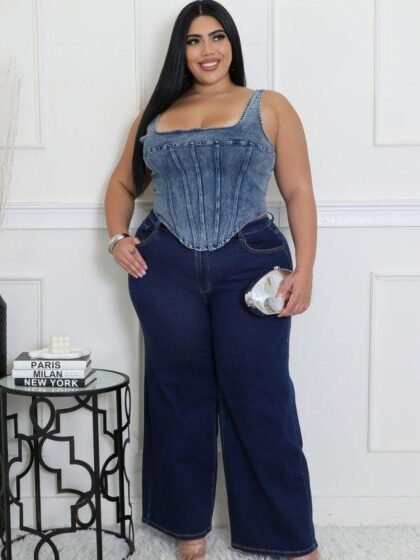 Denim Corset Top