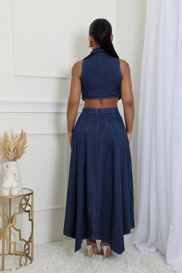 Denim Cut Out Dress - Image 2