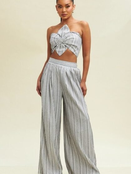 Queen Harper Pant in Black White Stripe