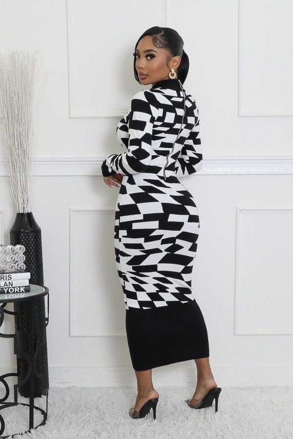 Checked Sweater Maxi - Image 2