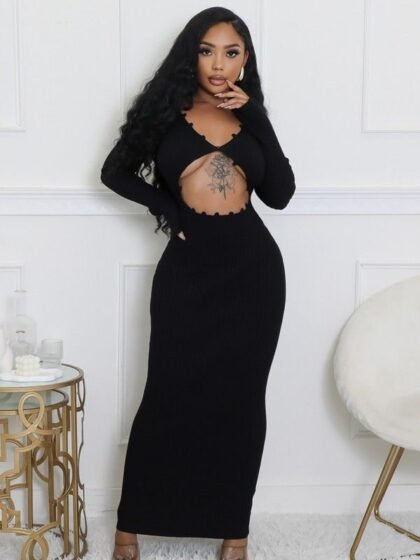 Knit Cutout Maxi Dress