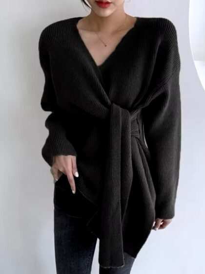Knitting Sweater V Neck