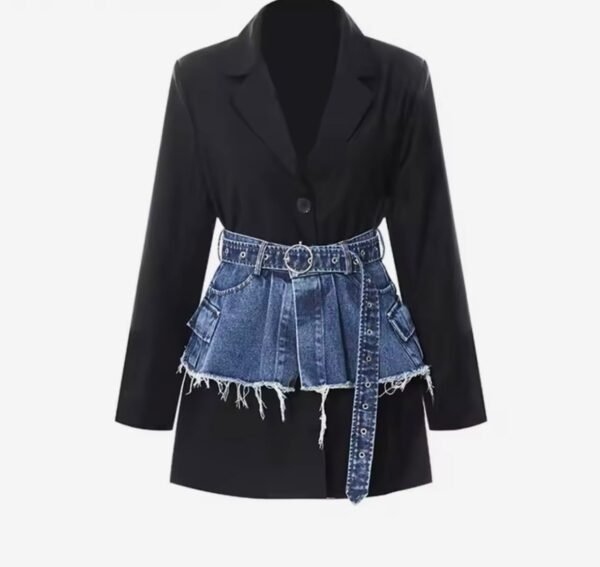 Denim Belted Blazer