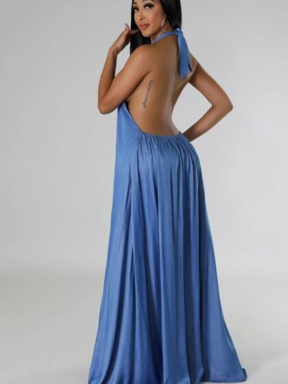 Denim Backless Dress