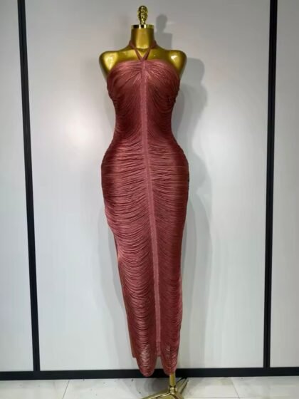 Halter Tassel Bodycon Bandage Dress