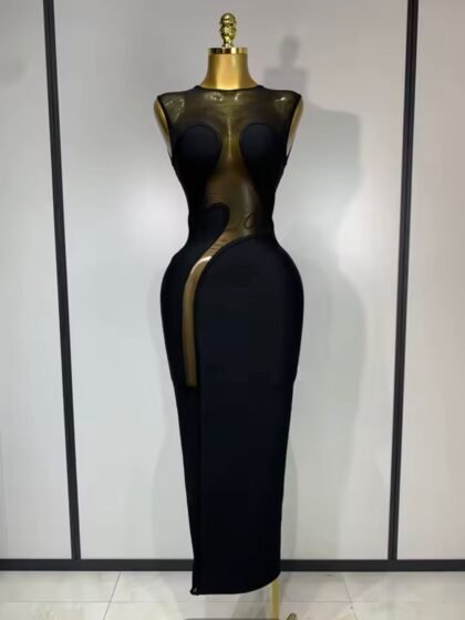 Mesh Bodycon Bandage Dress
