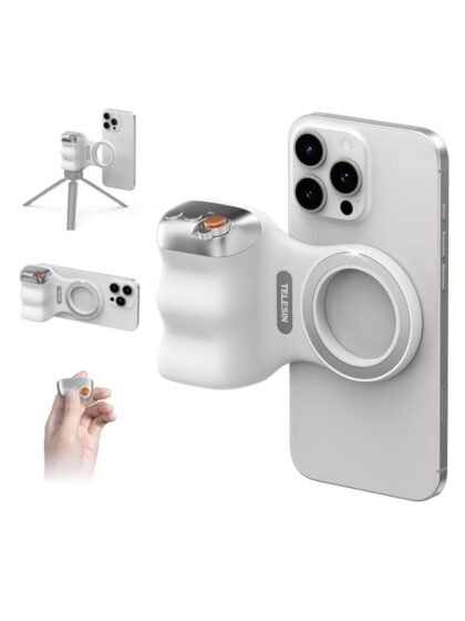 Magnetic Smartphone Handle Grip with Detachable 30M Bluetooth Remote with Fill Light Anti-shake Selfie Handle Photo Bracket