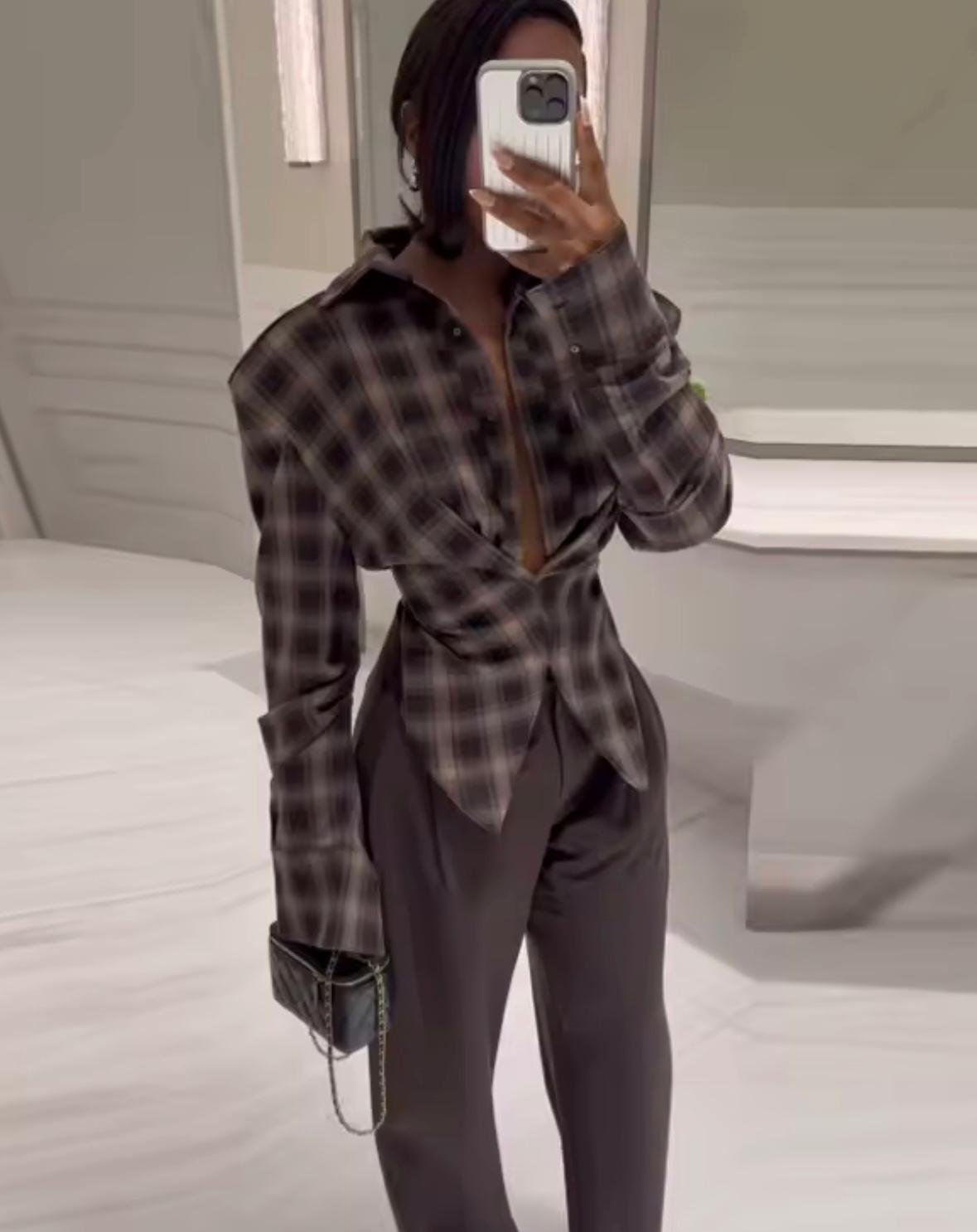 Plaid Long Sleeved Shirt