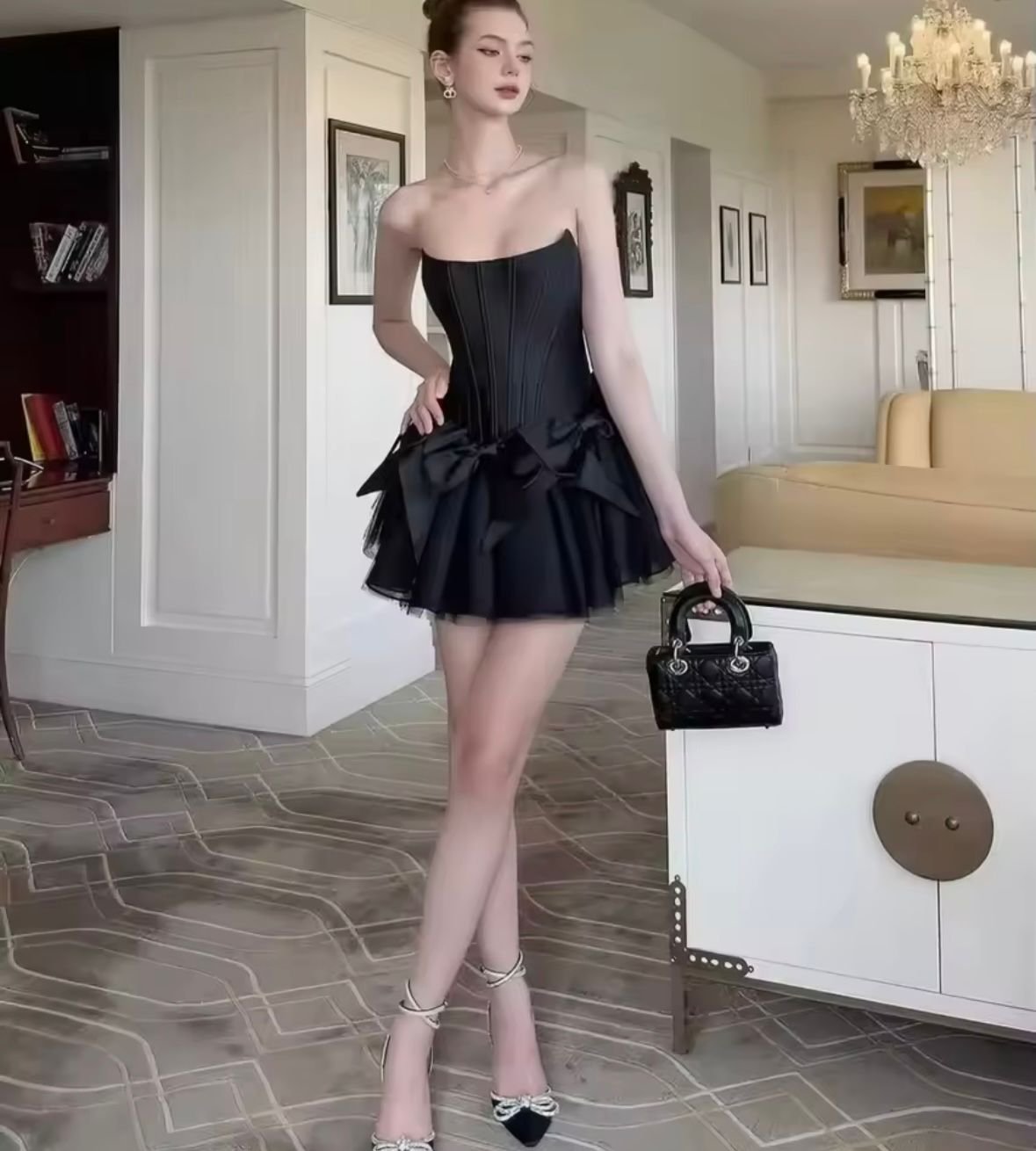 Sleeveless Above Knee Length A Line Tulle