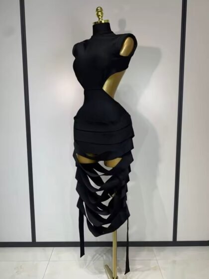 Backless Cut Out Bodycon Bandage Dress