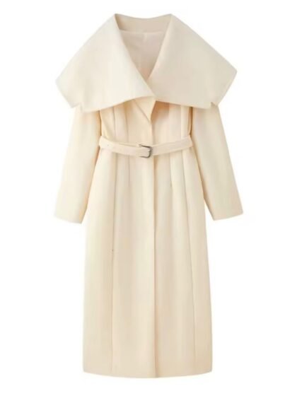 Off Shoulder Wool Coat