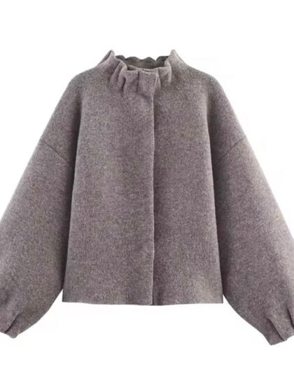 High Neck Jacket Mini Skirt Set