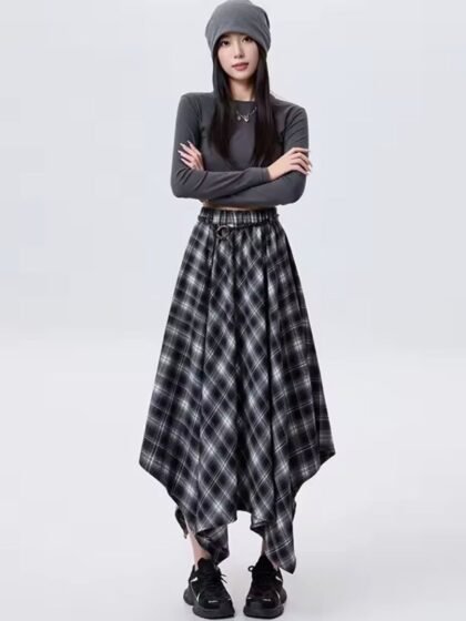 Plaid Midi Skirt