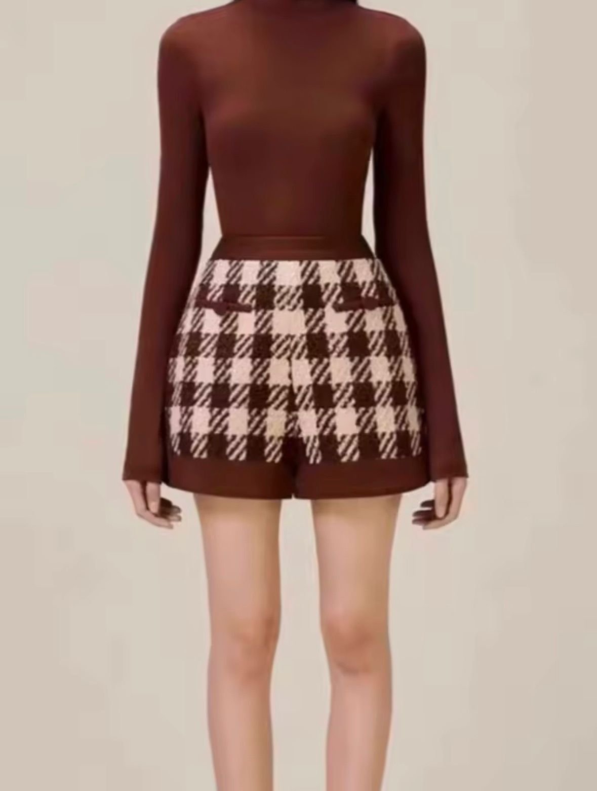 2 Pcs Set Notched Collar Tweed Split Cape