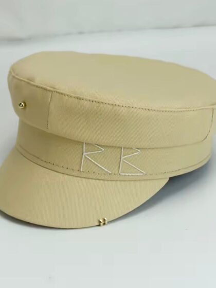 Women Pearls RB Letter Militray Hat