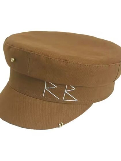 Women Pearls RB Letter Militray Hat