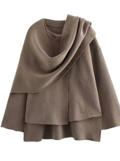 Asymmetric Scarf Coat