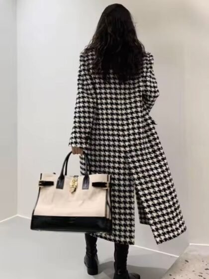 Hounds Tooth Trench Coat