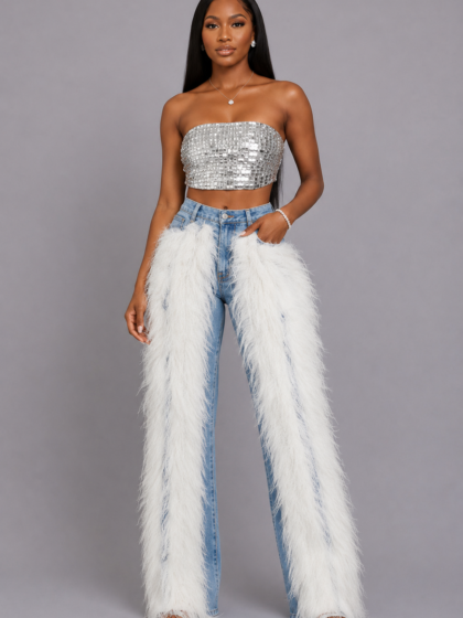 Fur Denim Jeans