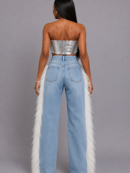 Fur Denim Jeans