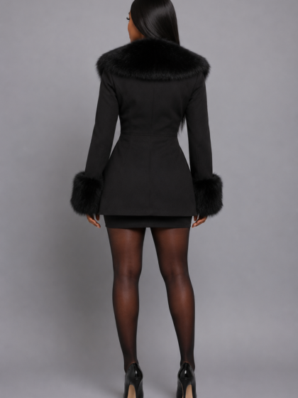 Black Faux Fur Woman