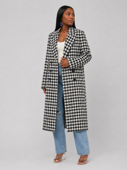Hounds Tooth Trench Coat