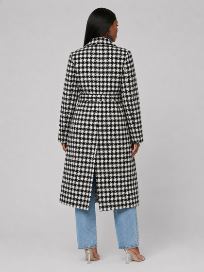 Hounds Tooth Trench Coat