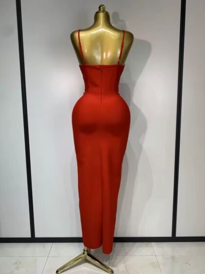 Bodycon Bandage Dress Backless Luxury Rhinestone