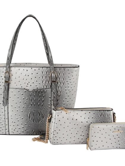 Ostrich Croc Shopper Set