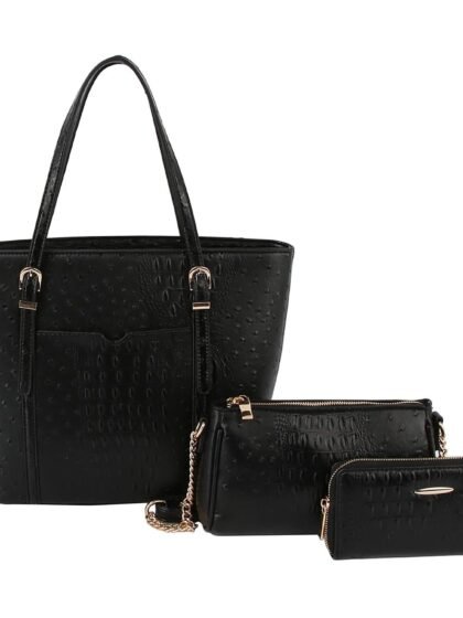 Ostrich Croc Shopper Set