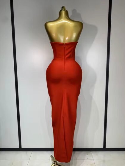 O-Neck Cut Out Bodycon Mesh Long Dress