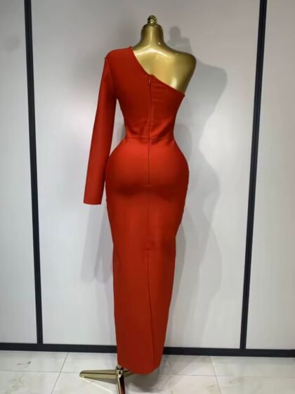 One Shoulder Cut Out Bodycon Bandage Dresses