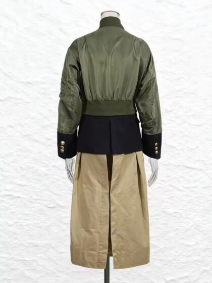 Colorblock Streetwear Patchwork Button Coat