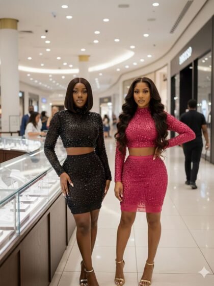 Two Pieces Skin Crystal Set