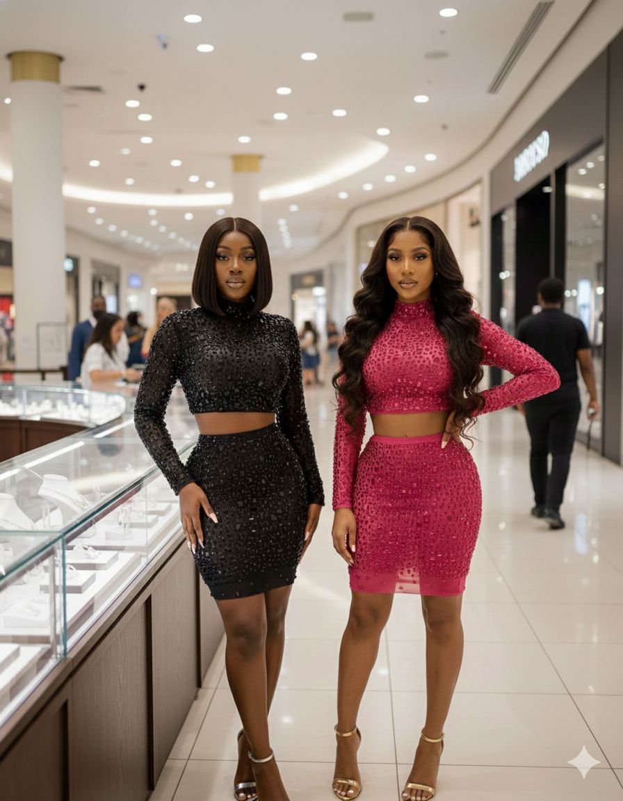 Two Pieces Skin Crystal Set