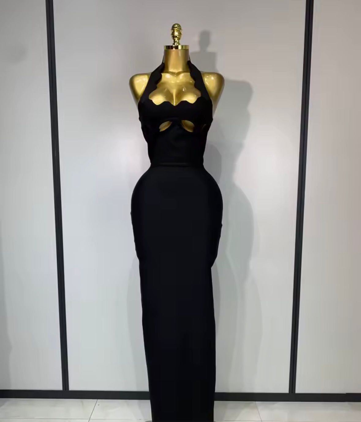 Halter Neck Cut Out Backless Bandage Long Dress