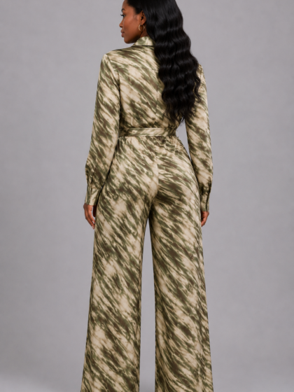 Texture Animal Print Jumpsuit