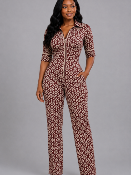 Printed Stretch Jumpsuit